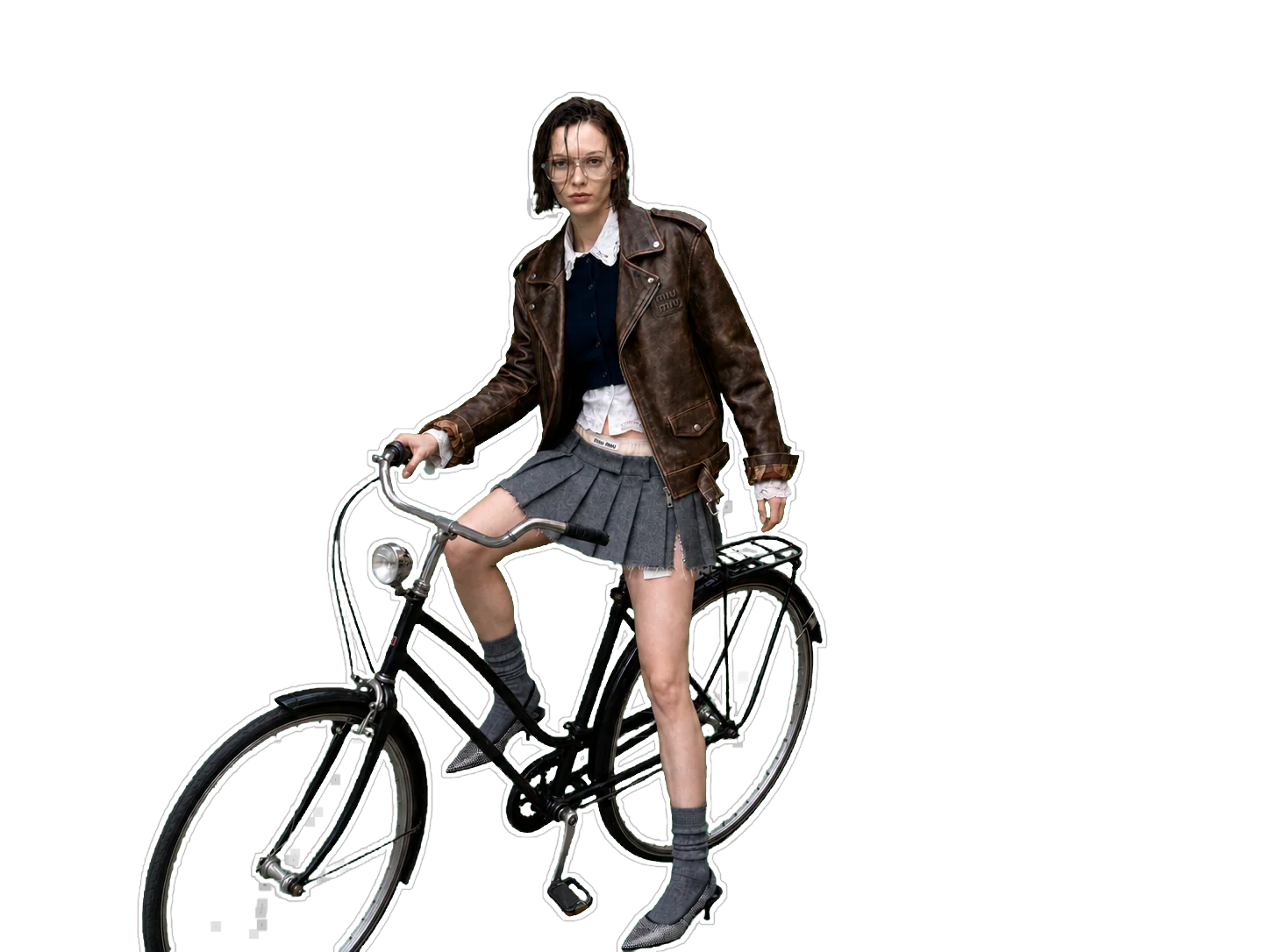A cyclist isolated from the original background